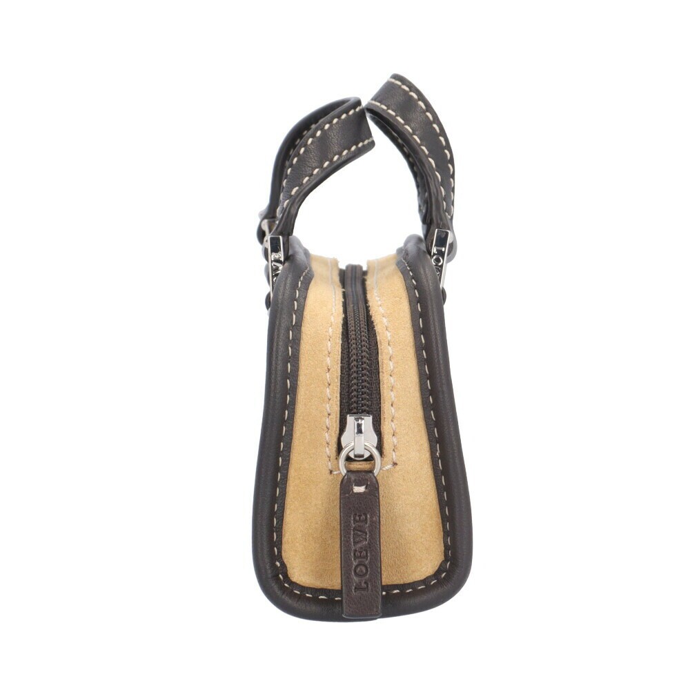 LOEWE Suede Mini Hand Bag Pouch Pochette Amazona Vintage Auth From Japan