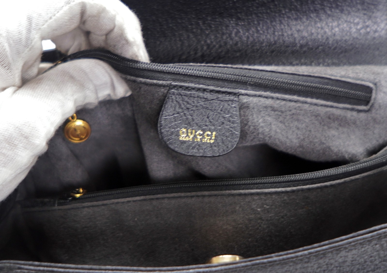 Authentic GUCCI Black Leather Diana Bamboo Shopper Tote Bag Italy Princess Fav