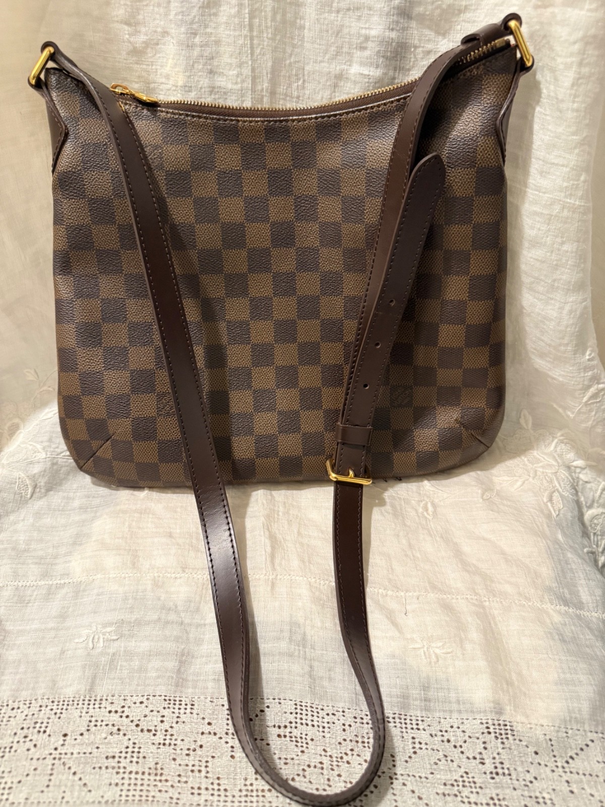 Authentic Louis Vuitton Bloomsbury PM Damier Ebene Crossbody Bag SP2150 France
