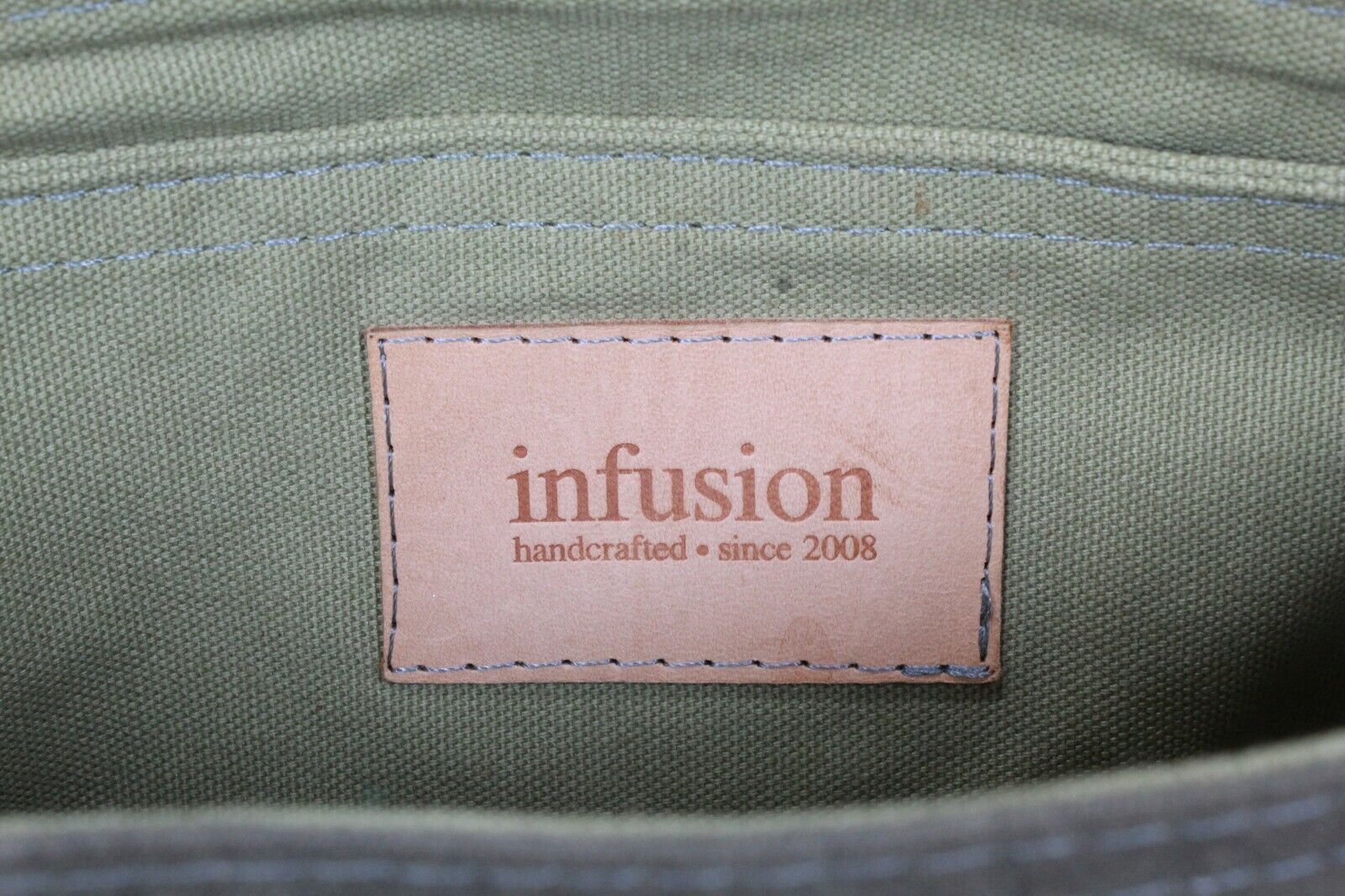 Infusion Green Canvas Adjustable Leather Strap Shoulder Hobo Crossbody Bag