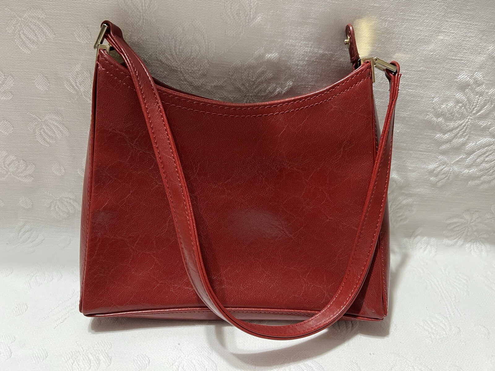 Liz Claiborne-7.5” X 8.75” Red Faux Leather Purse