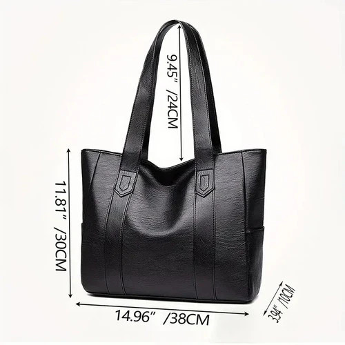 Women Extra Large Casual Tote Bag PU Leather Shoulder Shopping Handbag Vintage