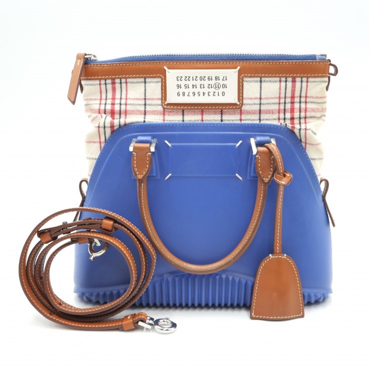 Maison Margiela 5AC Mini Handbag Blue Canvas & Rubber 2Way Shoulder Bag