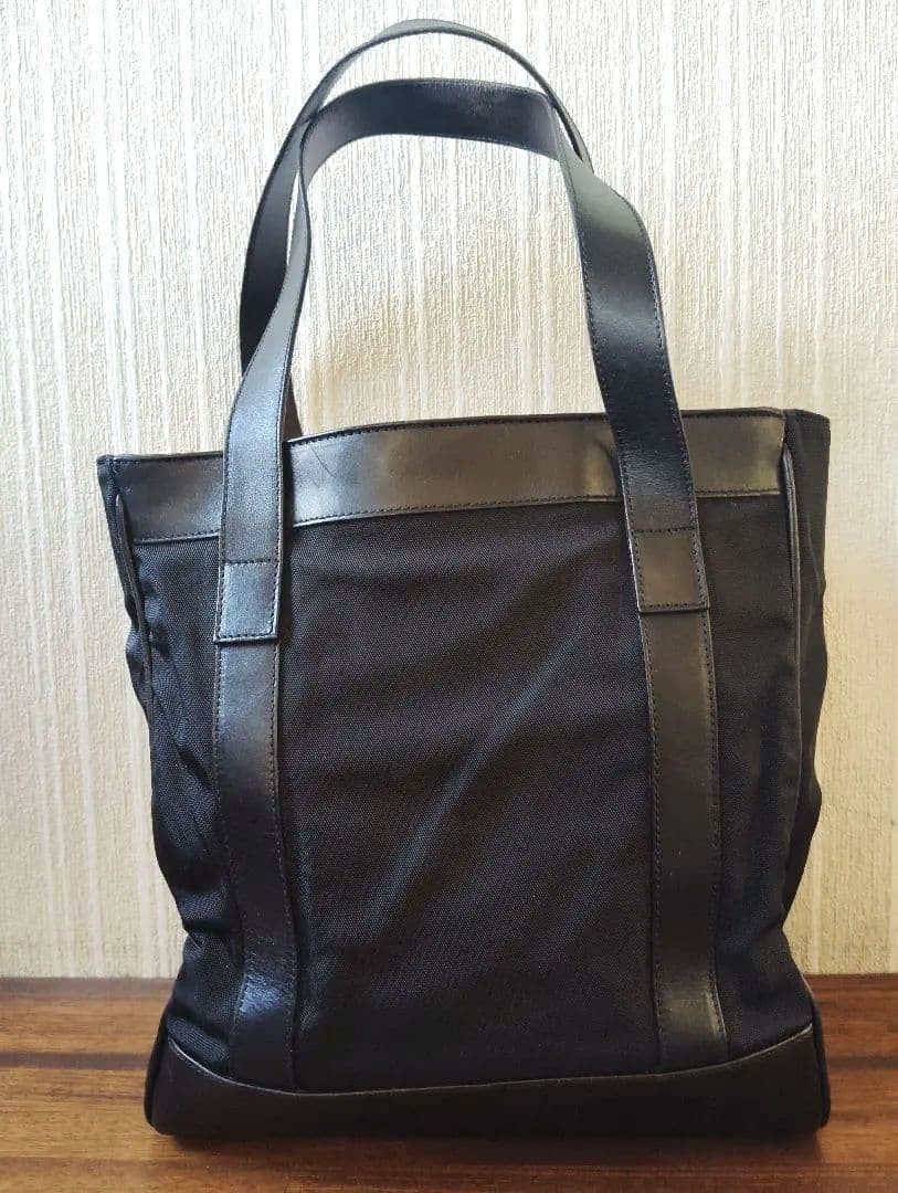 GUCCI Nylon Leather Tote Handbag Black Women Auth 11.02 x 10.23 x 4.33inch