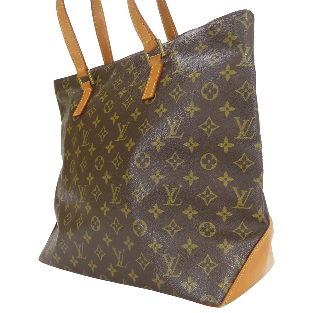 USED LOUIS VUITTON Tote Bag Cabas Mezzo M51151 Monogram/Nume leather Brown P…