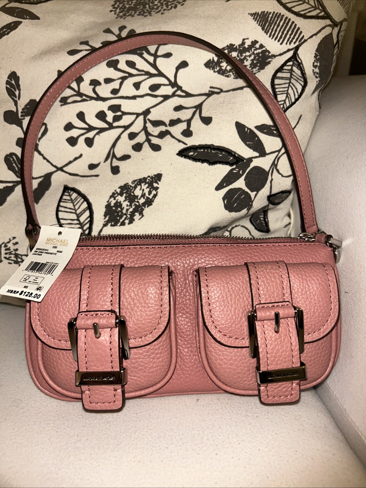 Michael Kors Zoe Small Convertible Pouchette Shoulder Bag Rosewood NWT
