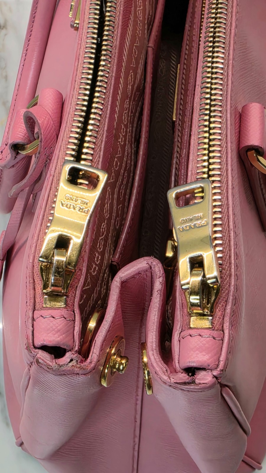 PRADA Galleria Double Zip Tote/Shoulder Bag MSRP: $2,350