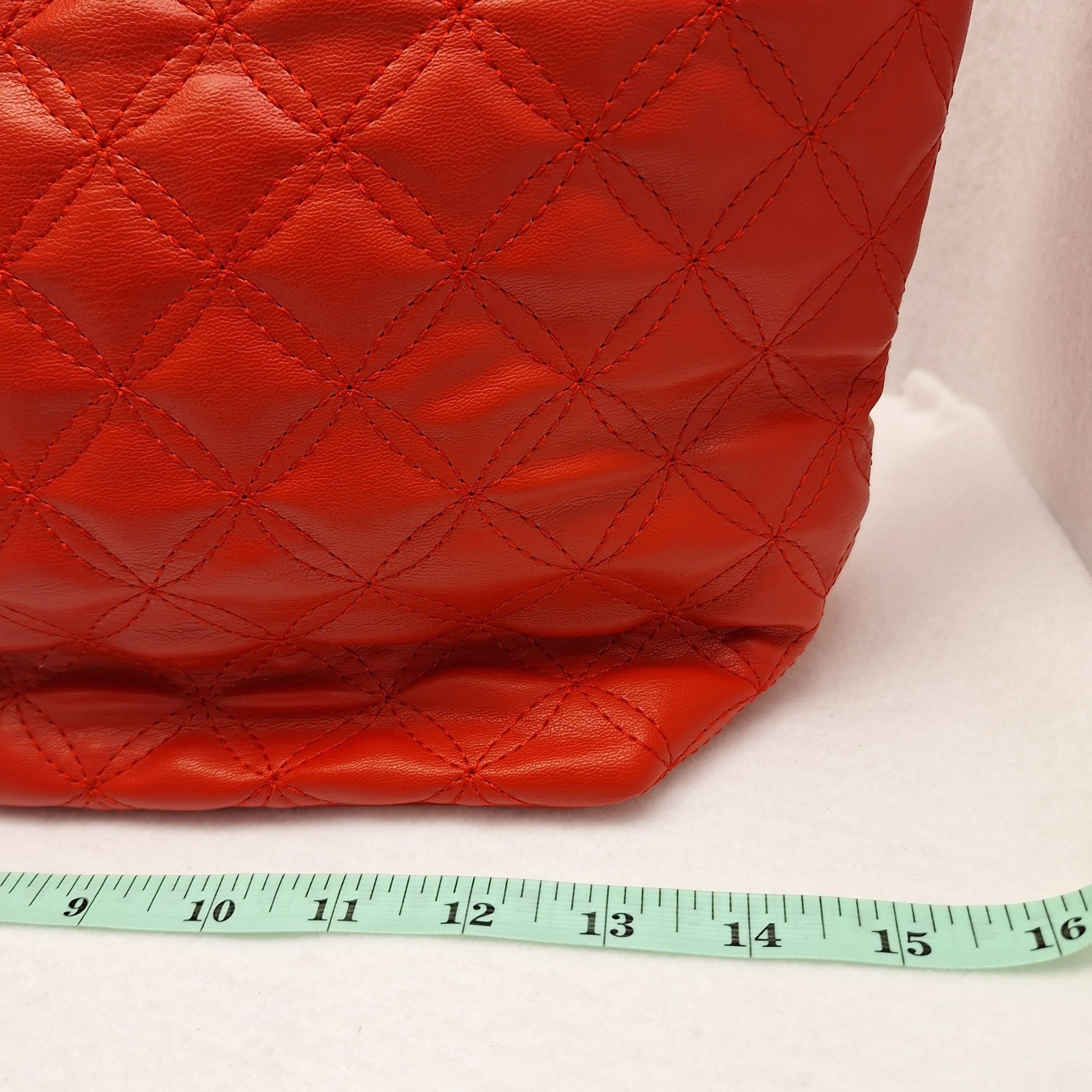 Christian Lacroix Vogue Quilted Tote Womens Large Red Gold Hardware Glam