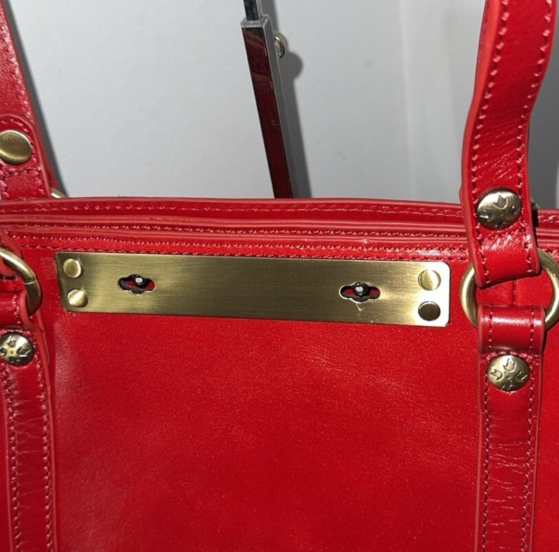 PATRICIA NASH Discovery Leather Bonzano Tote Ruby Red Large Bag AUTHENTIC NEW