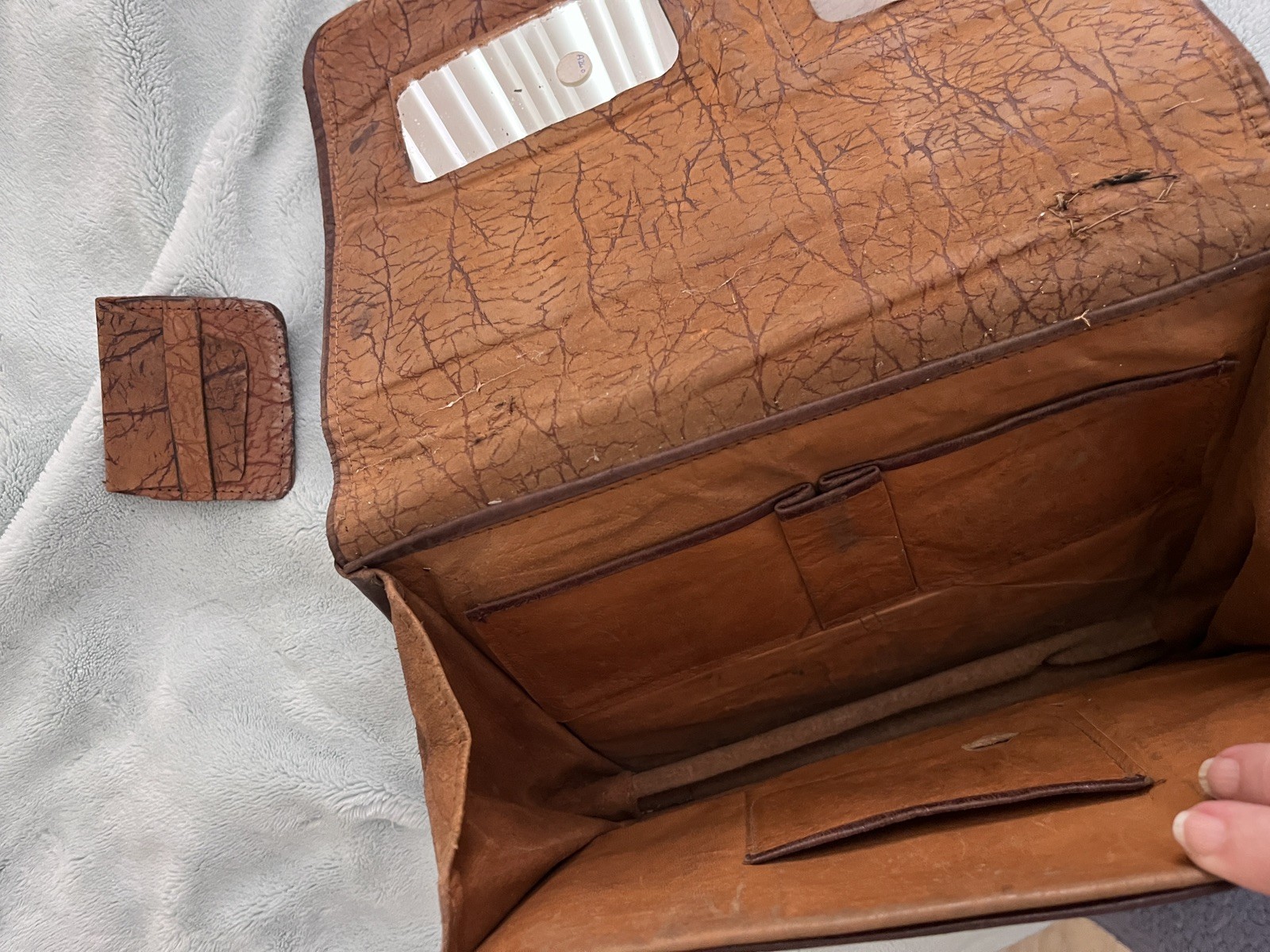 Vintage Leather Egyptian Purse Souvenir Tooled Painted Leather Desert Pyramids