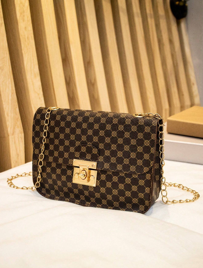 Womens Bag Brown Shoulder Bag Crossbody Square Bag