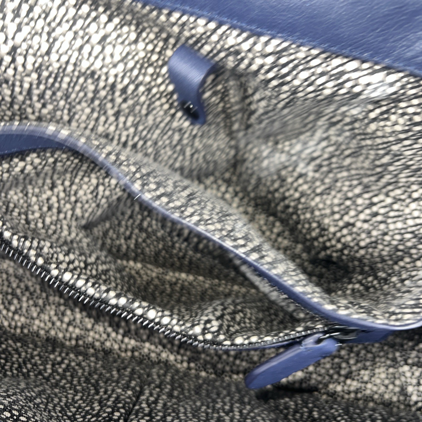 Loeffler Randall Blue Suede Leather Lock Tote Shoulder Bag Studded Women’s