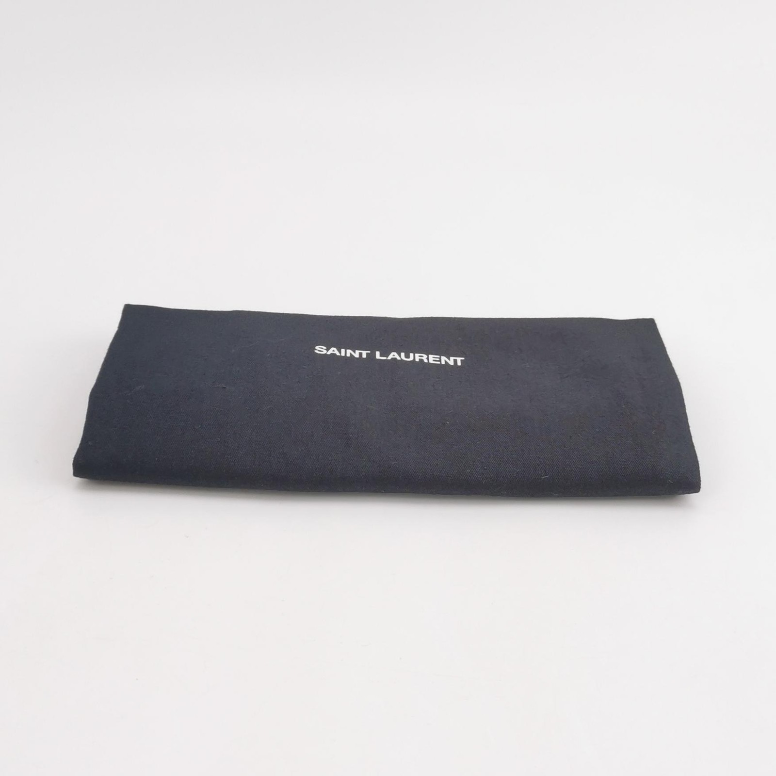 Saint Laurent Monogram Regular Size Black Leather Handheld Clutch US Ship