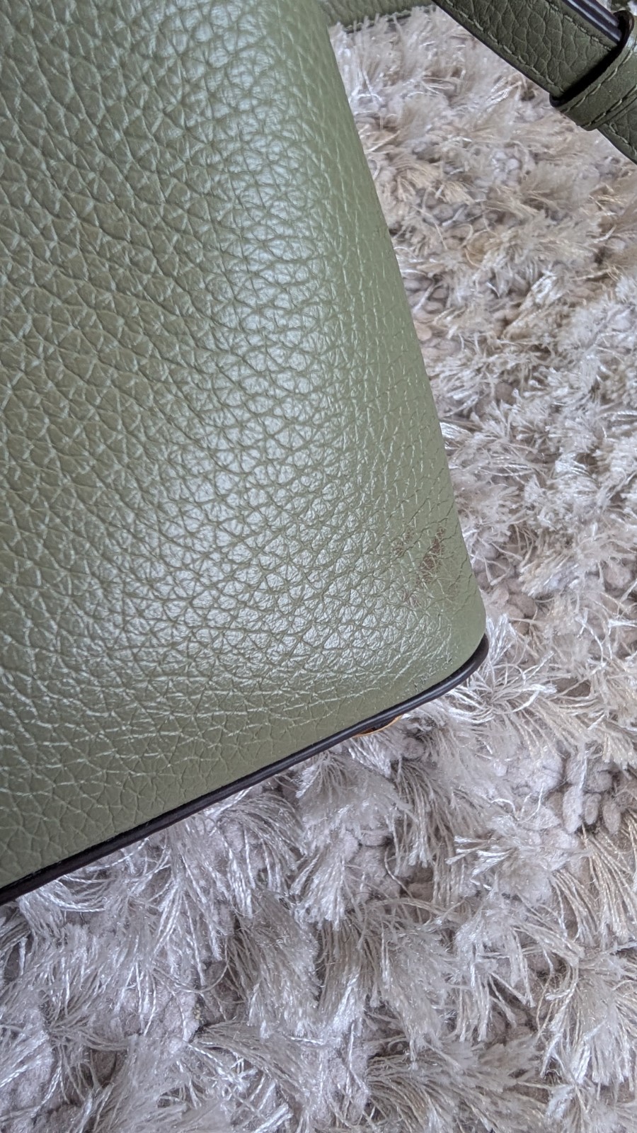 Michael Kors Camille Large Olive Pebble Leather Satchel Handbag