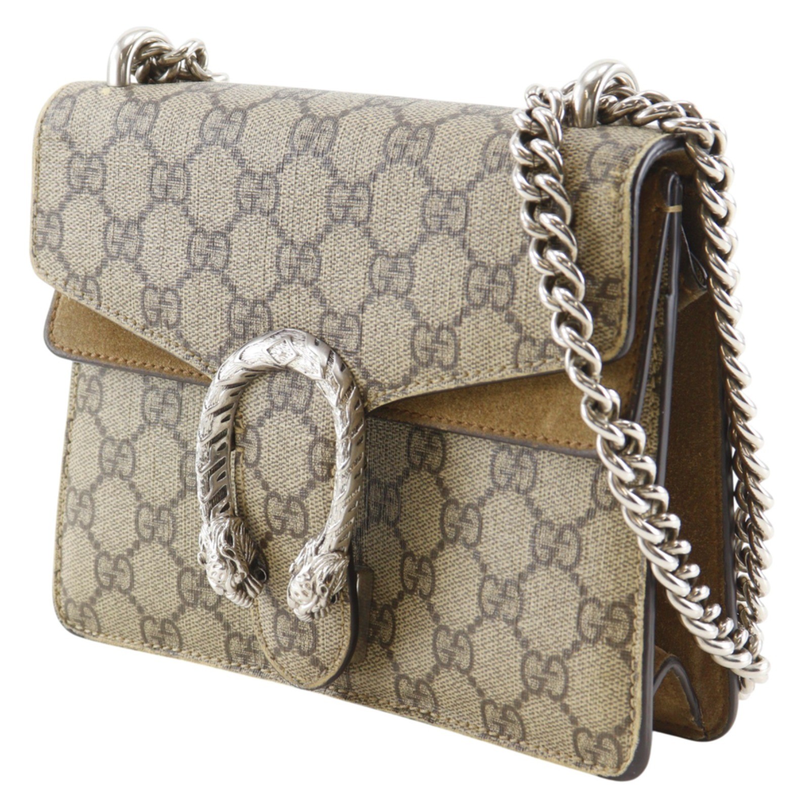 GUCCI 421970 Dionysus Mini Chain Shoulder Shoulder Bag Brown GG Supreme Ca…