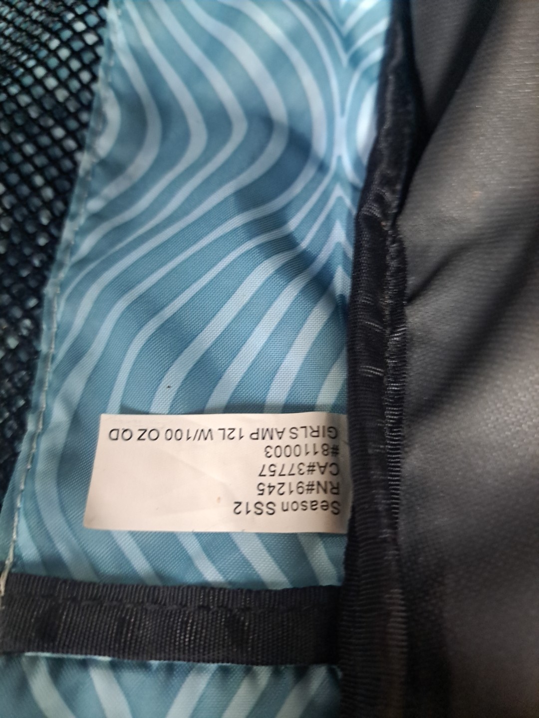 Dakine Black Leopard Print 18inch Back Pack With Light Blue Accents