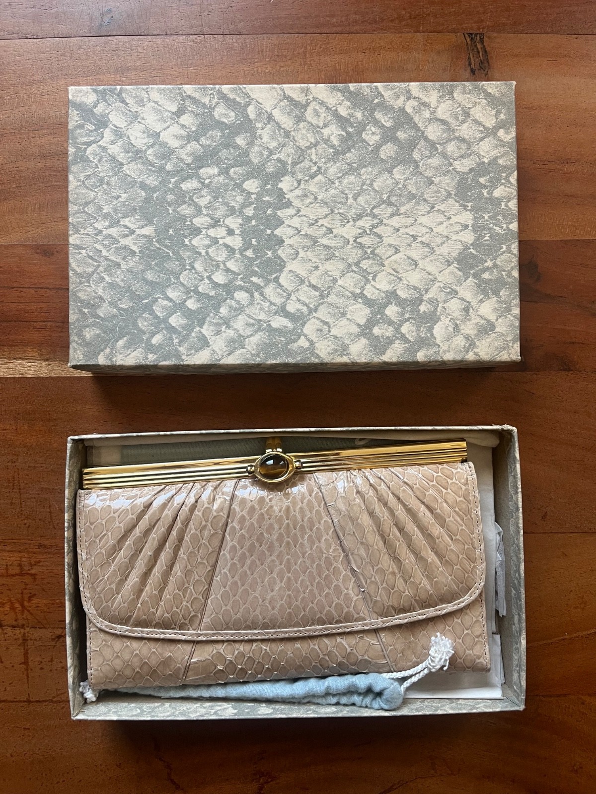 Judith Leiber – Purse – Lizard – Taupe – Evening Bag – Original Packaging