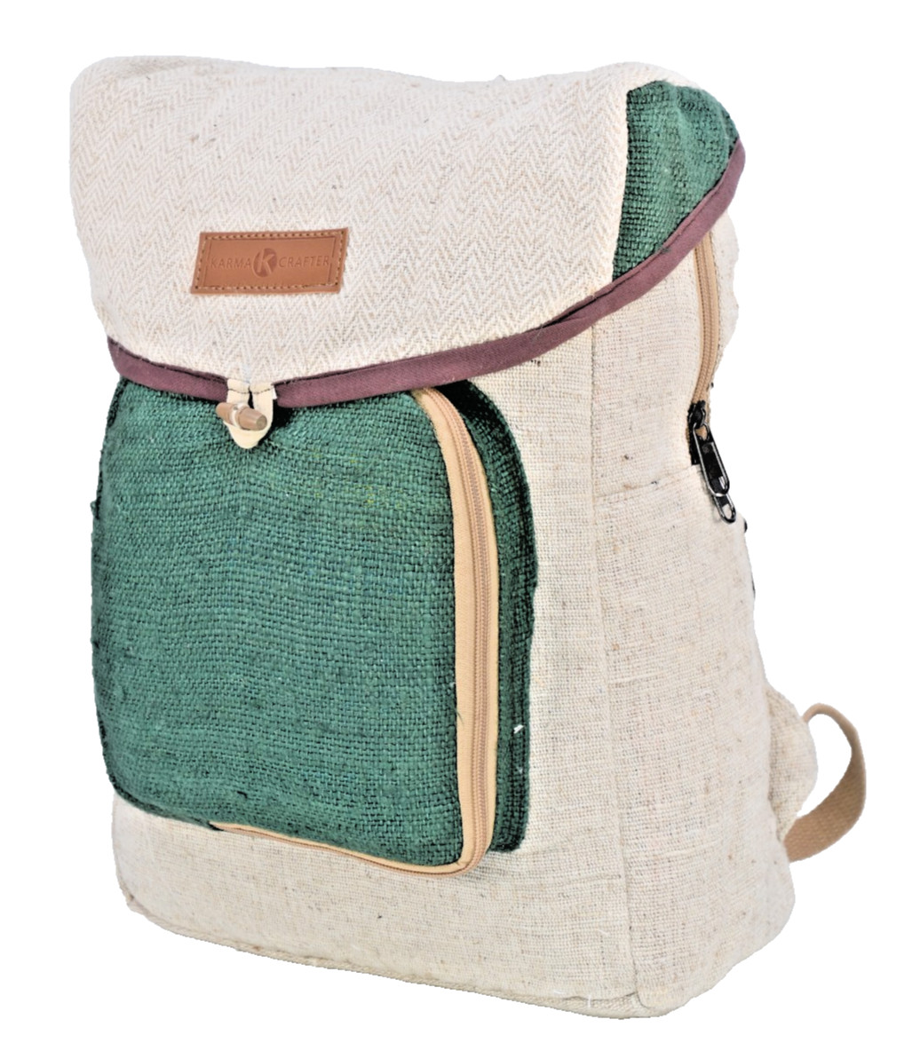 Natural Handmade Large Multi Pocket Hemp Nepal Backpack Handmade-Unique Bagpack