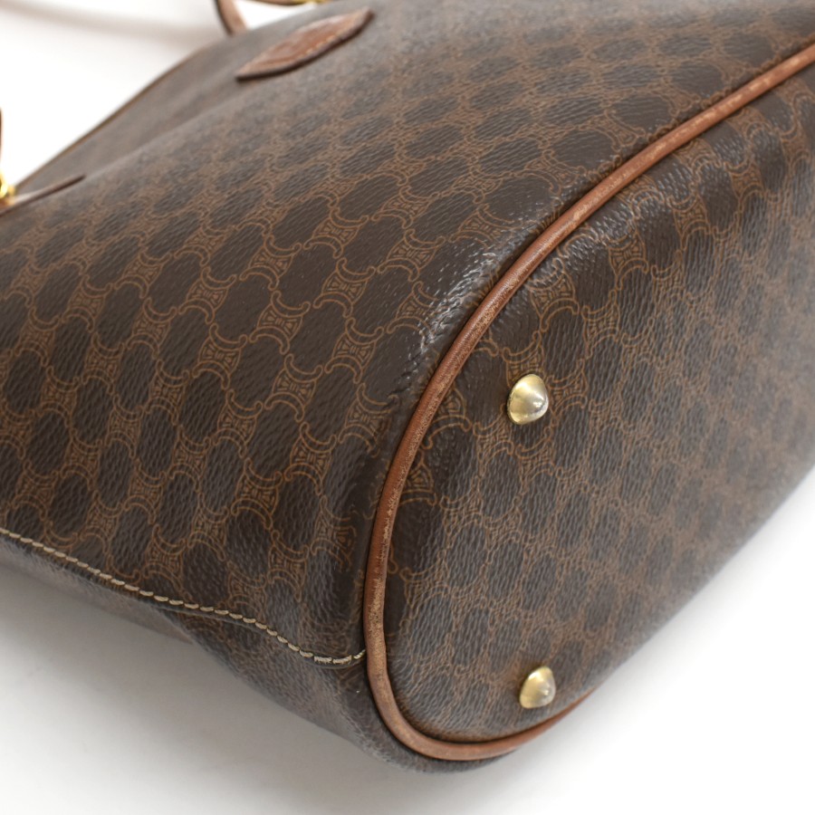 CELINE Macadam Triomphe Blason Hand Bag M93 Tote Bag Brown PVC Leather b44 T01O