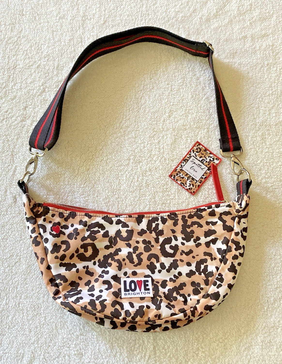 Brighton Spotted Love Swing Bag Leopard Print NEW with Tag