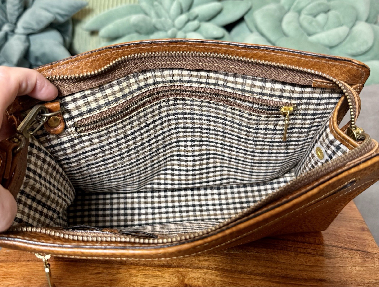 RARE East Woody Leather Executive Clutch