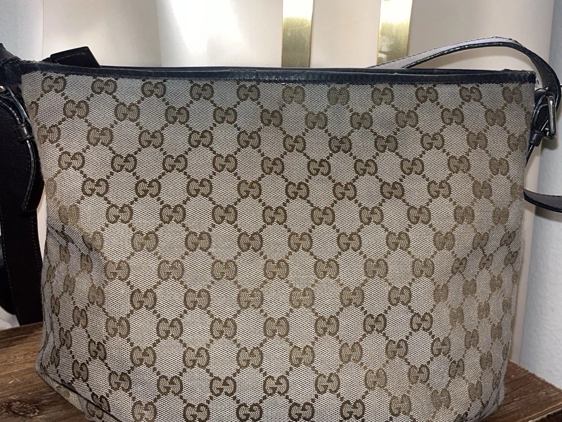 Gucci Monogram Canvas 388930 GG Canvas Shoulder Bag Brown