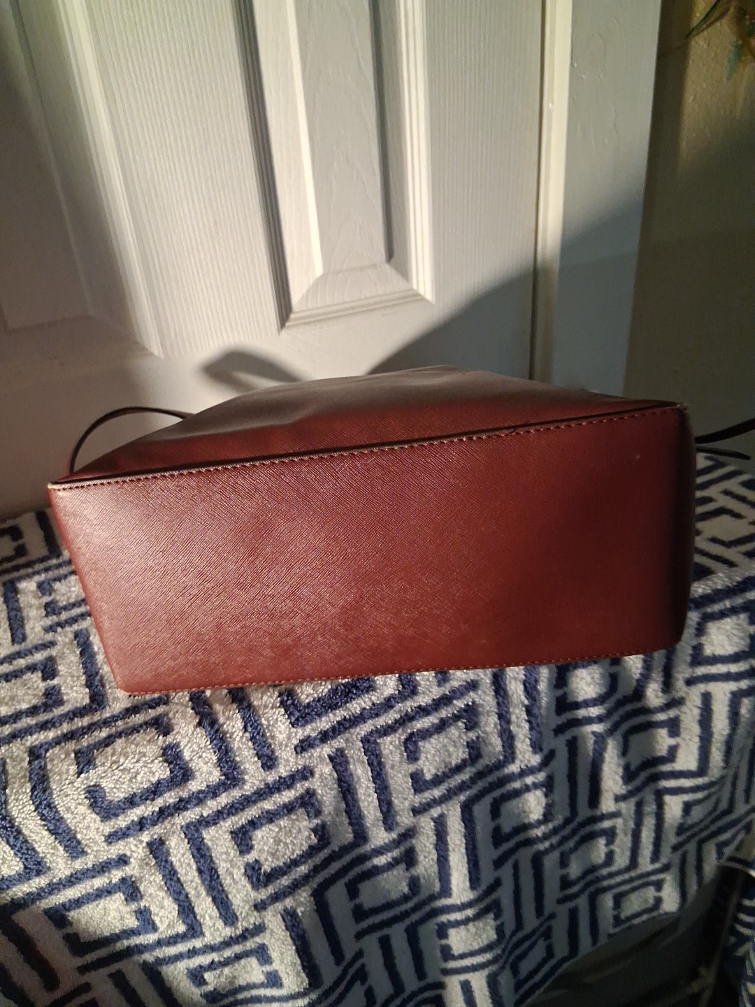 Crown Ivy Burgundy Crossbody Purse with Adjustable Strap Faux Leather