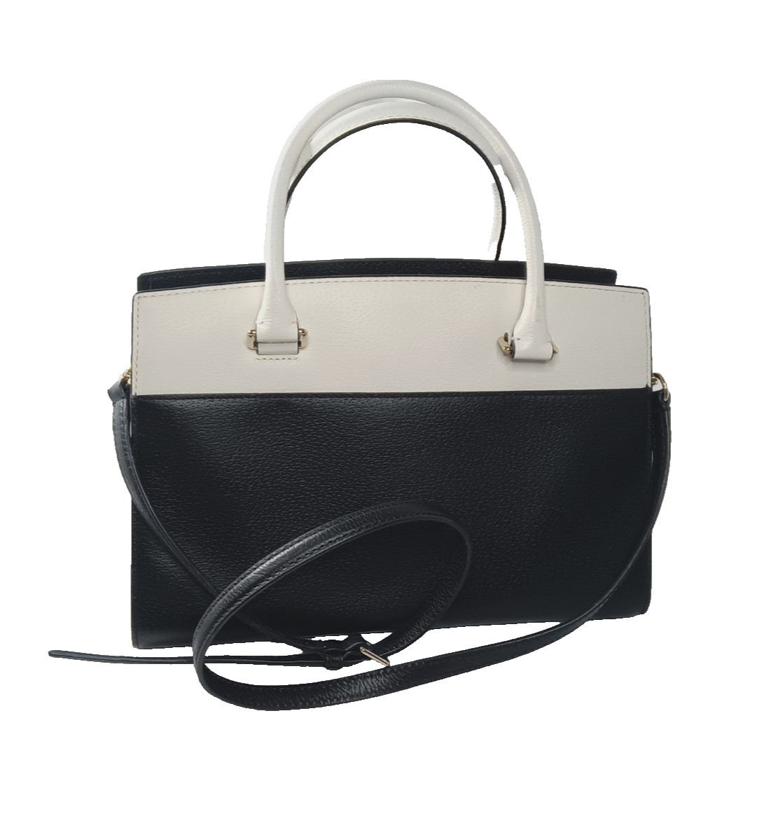 Kate Spade New York Handbag Grove Street Caley Leather Satchel White & Black