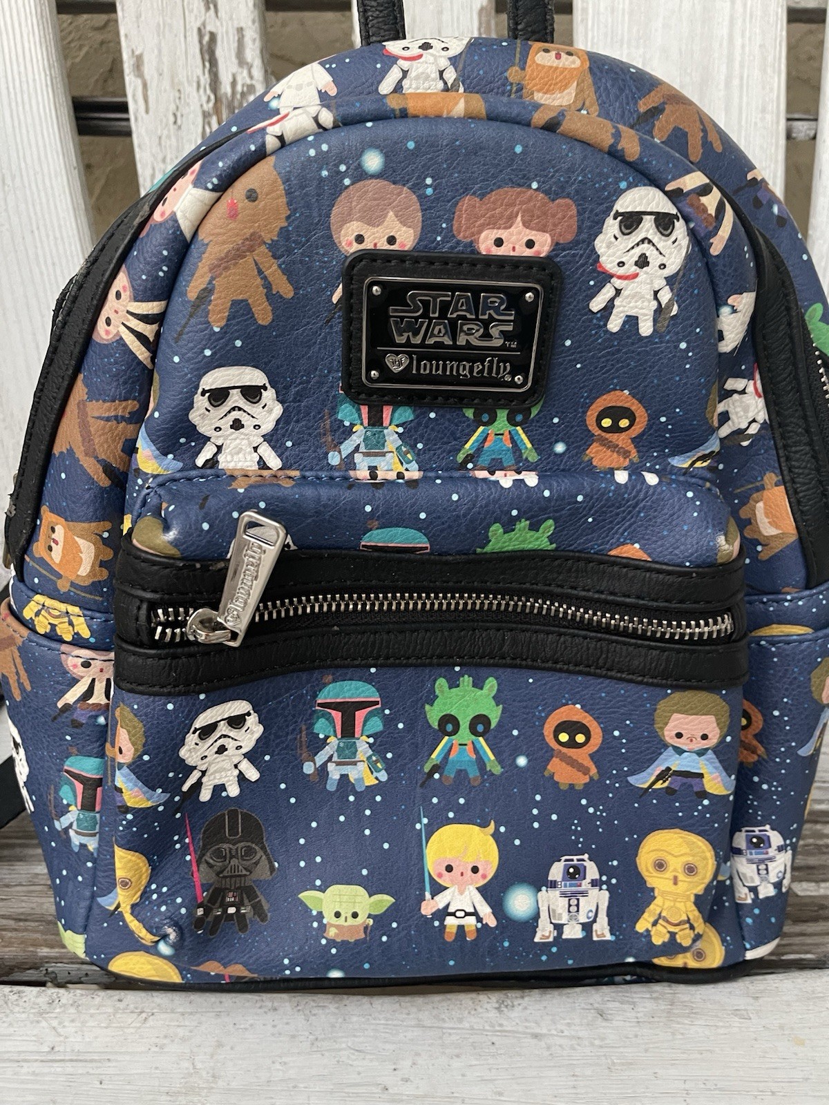Loungefly Star Wars Chibi Baby Character Print Mini Backpack Faux Leather