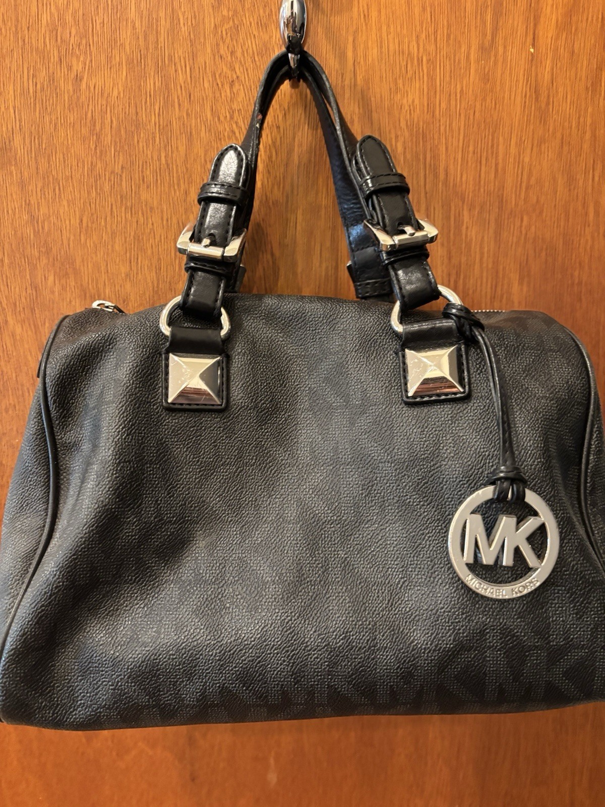 Michael Kors Signature Medium Grayson Satchel Bag Black