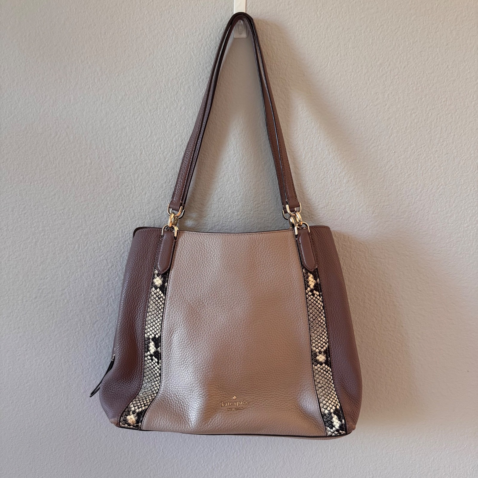 Kate Spade Jackson Mixed Material Triple Compartment Shoulder Bag Python WKRU702