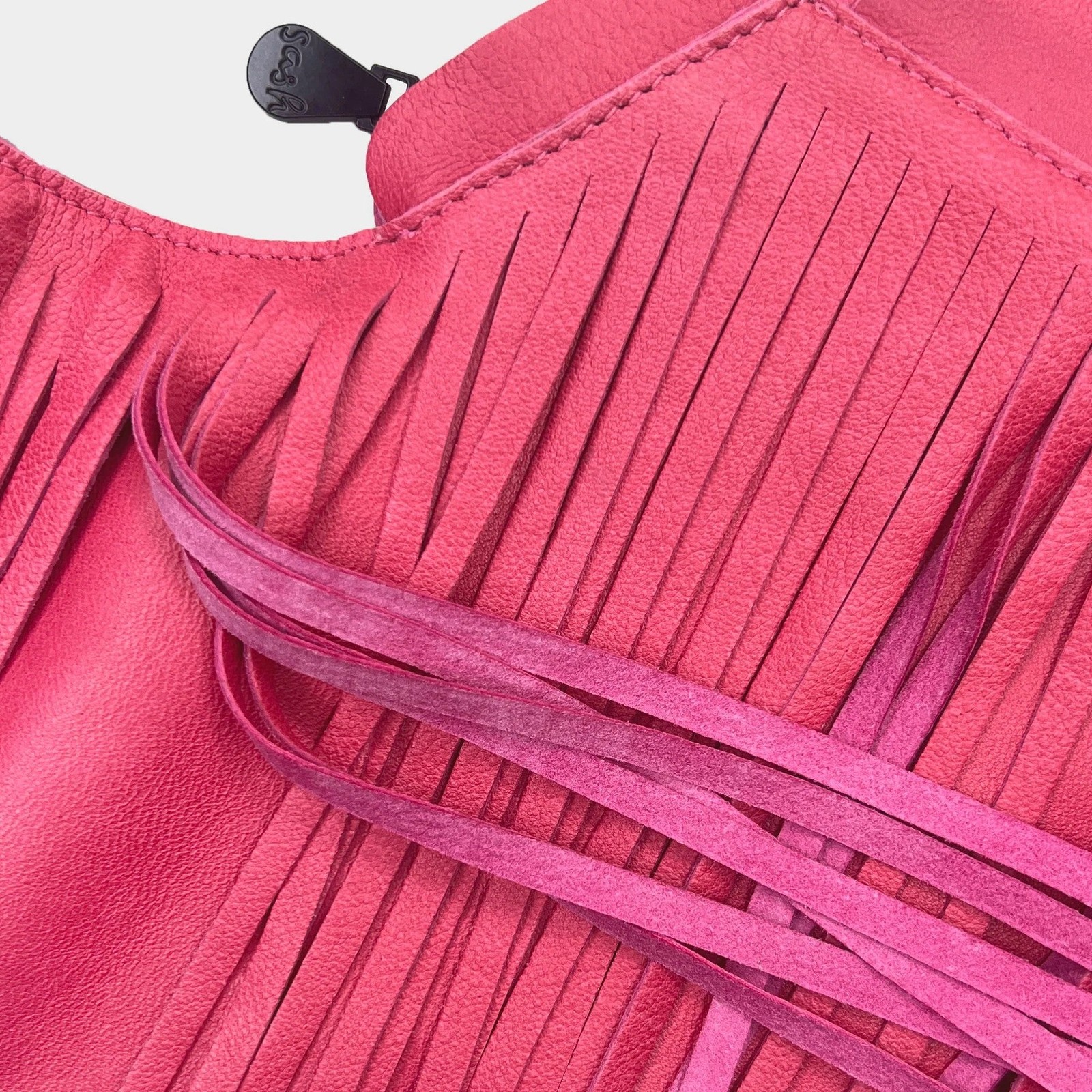 Genuine Leather Fringe Crossbody Bag