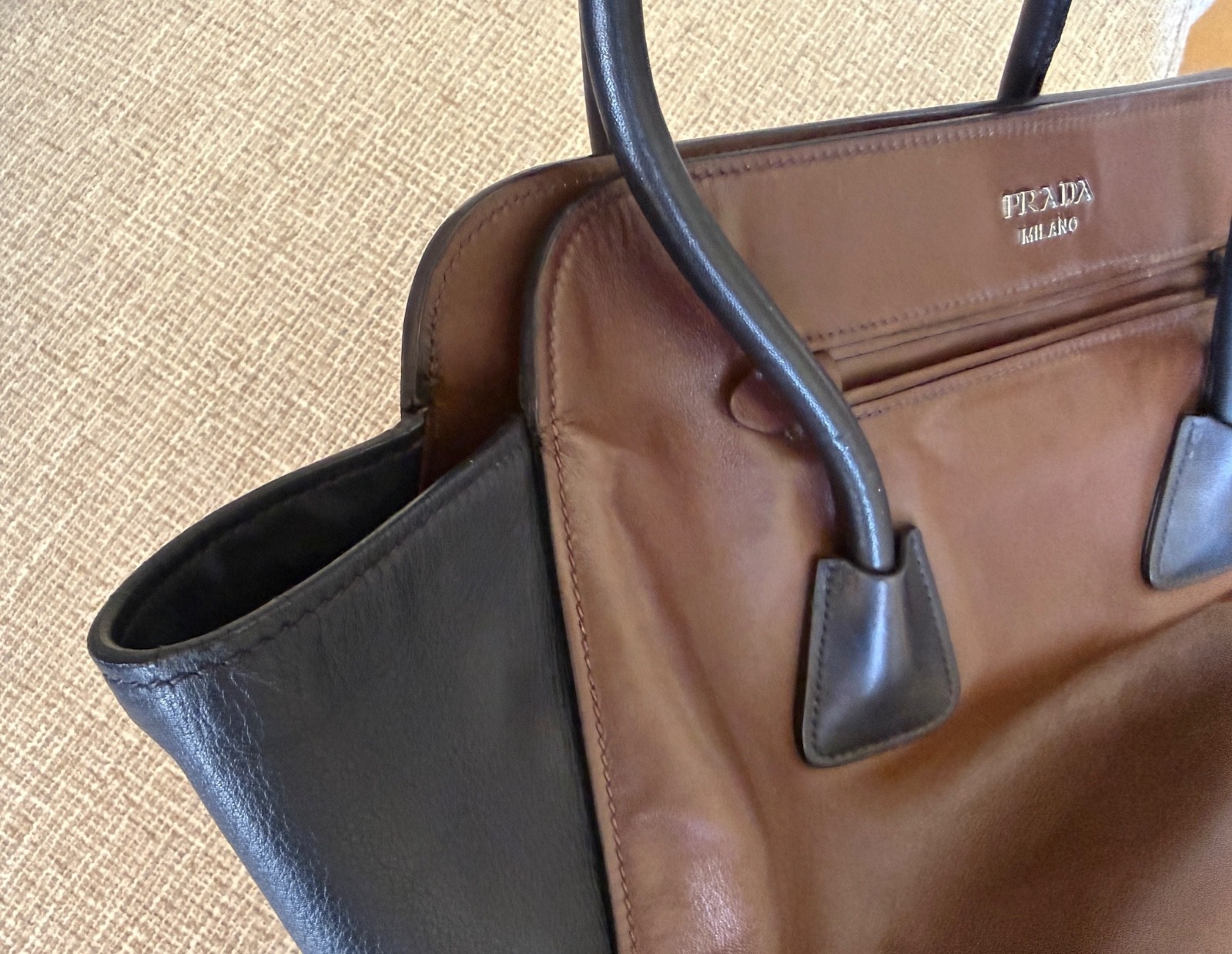 Authentic Prada Shoulder Calfskin Leather Handbag – Excellent Condition