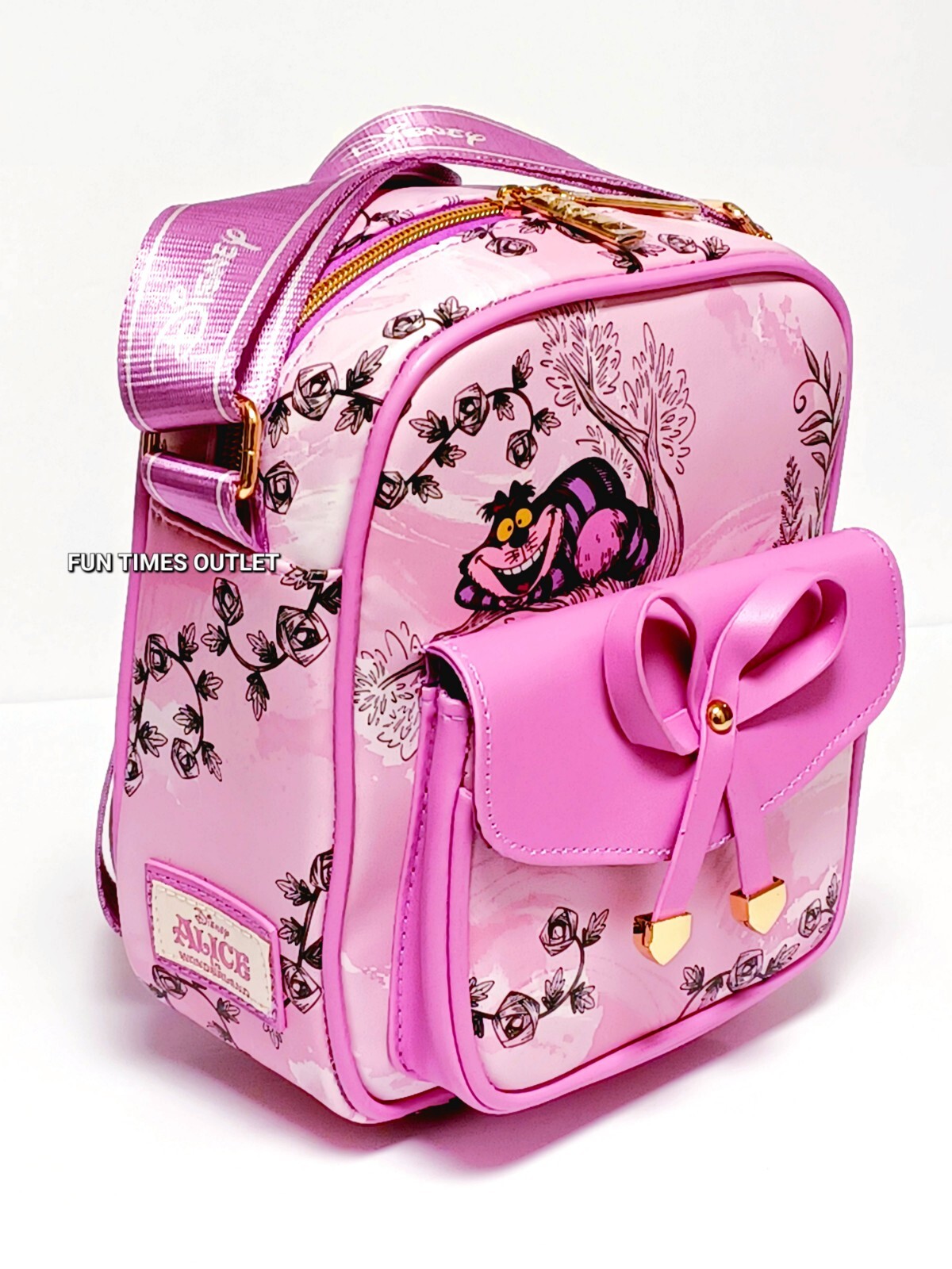 Disney Cheshire Cat 8.5″ Crossbody Lady Purse Shoulder Bag Alice In Wonderland