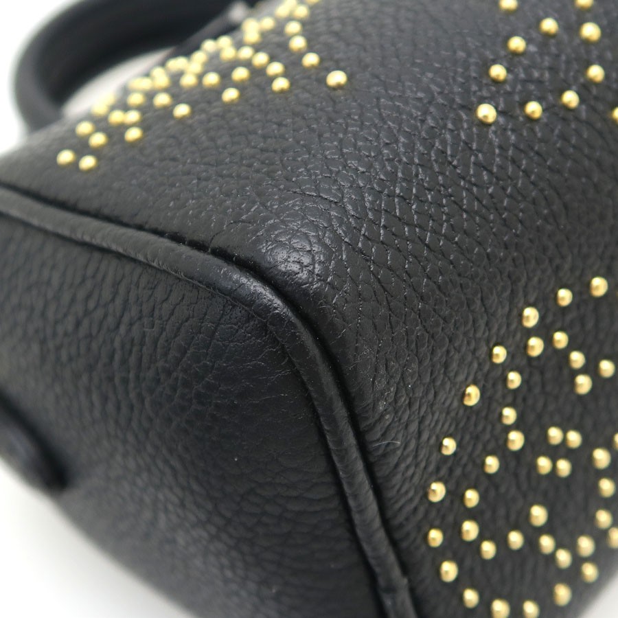 Louis Vuitton Nano Speedy M46745 Leather Black Shoulder Bag #SAB16868