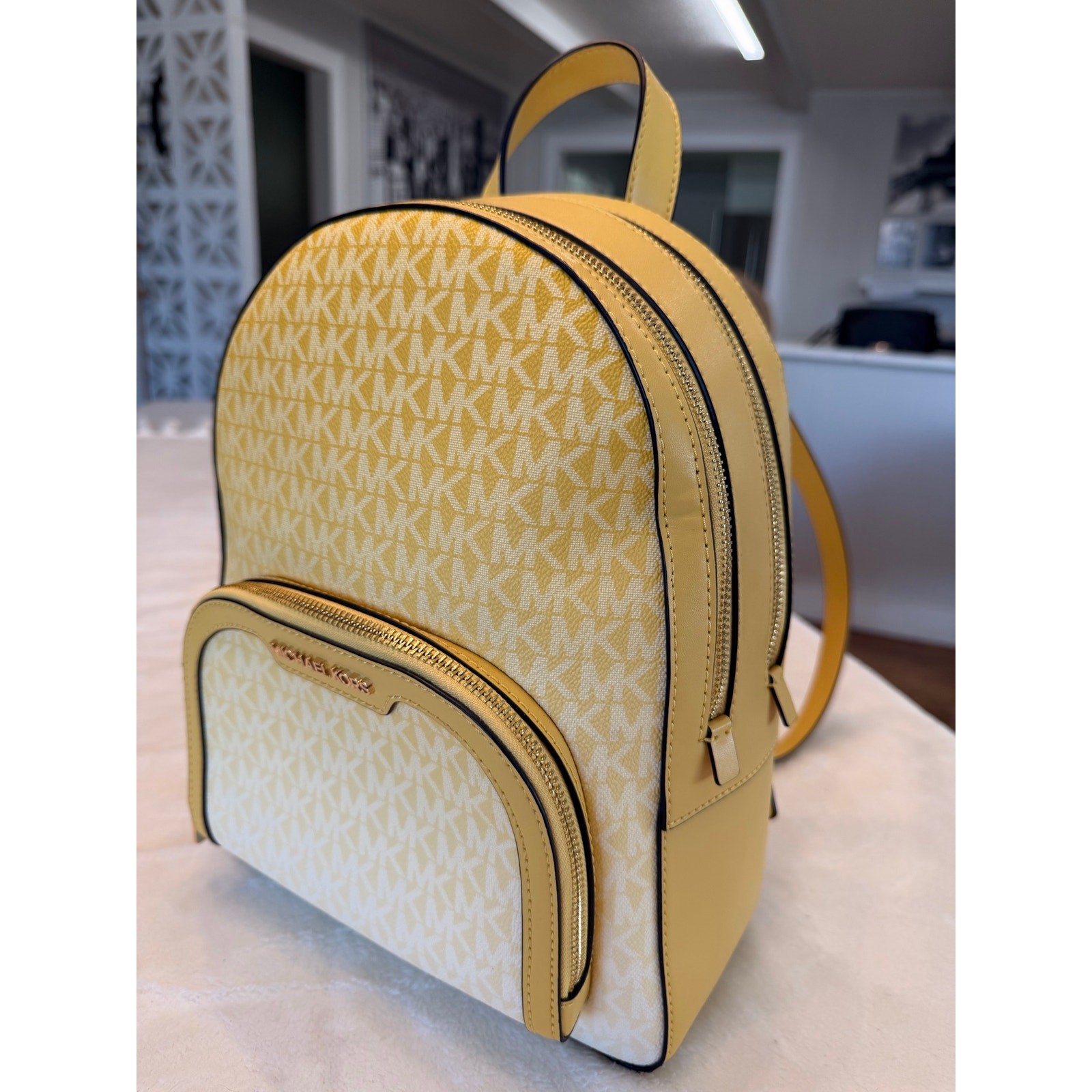 Michael Kors Yellow Ombre MK Monogram Backpack