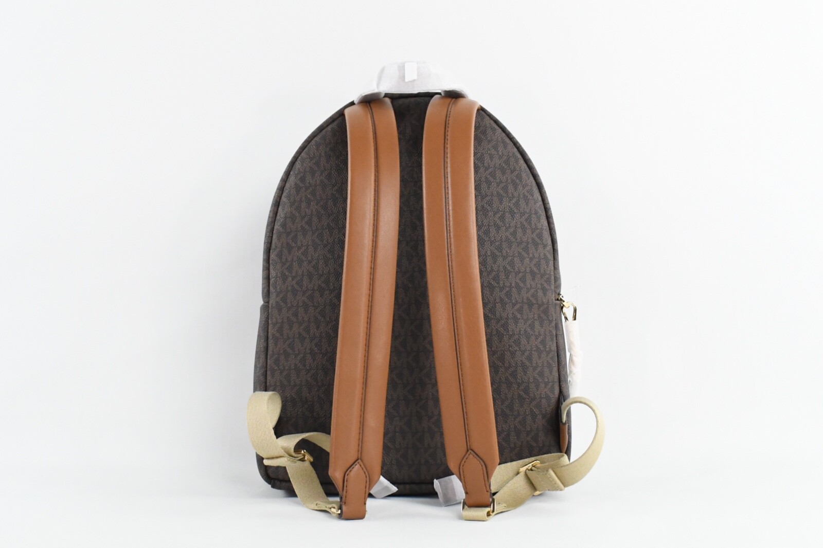 Michael Kors Maisie Medium 2in1 Leather Backpack MK Bag with Pouch In Brown Sig