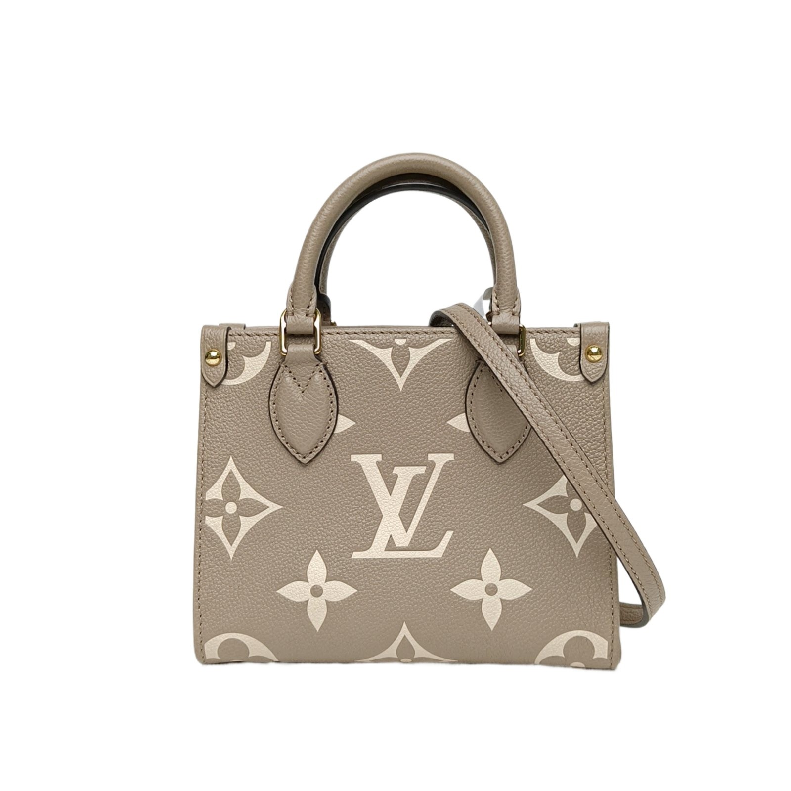 LOUIS VUITTON Onthego BB 18cm Grey Calfskin Crossbody Bag