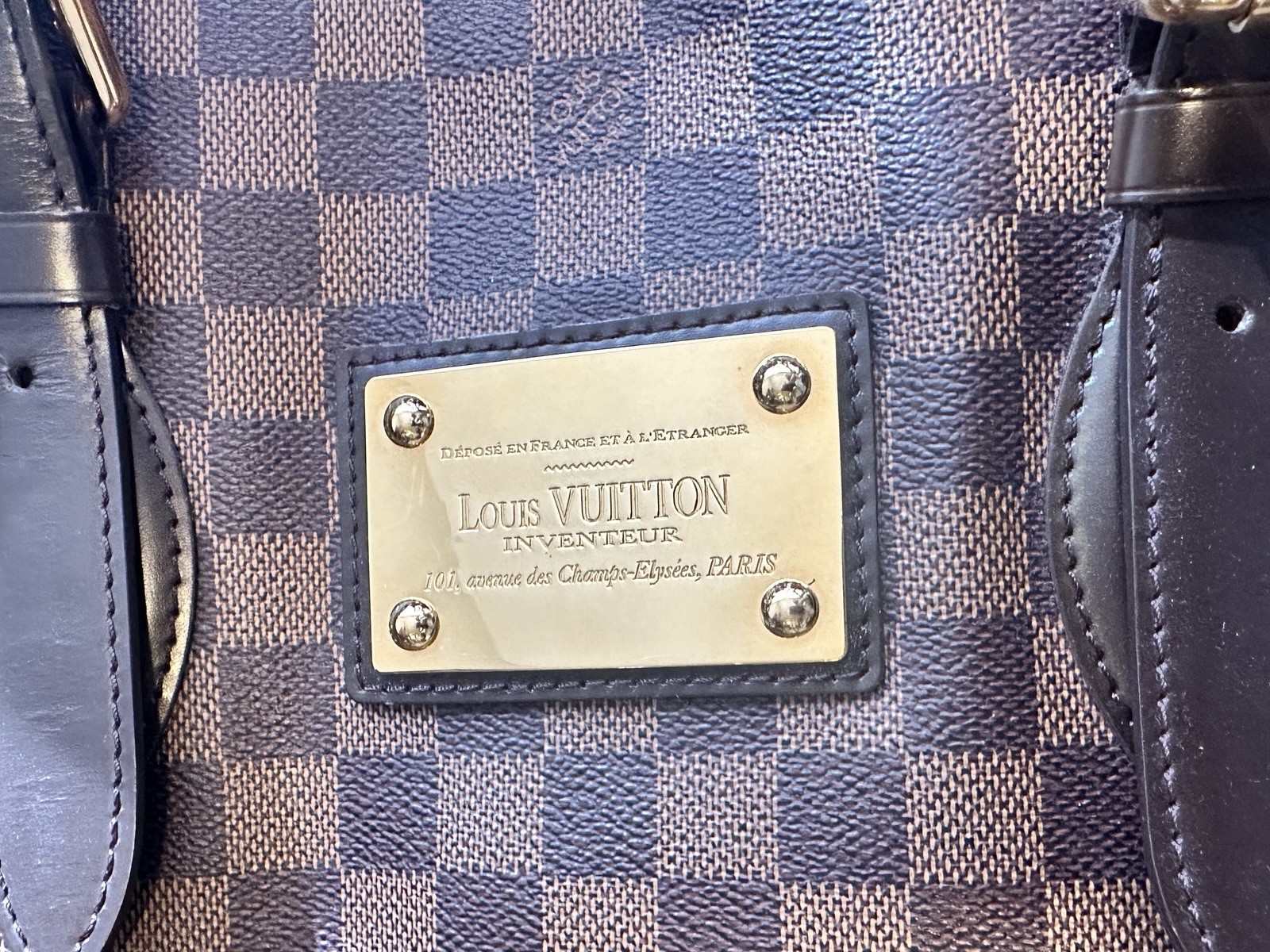 LOUIS VUITTON AUTHENTIC Hampstead MM DamierEbene Brown Tote