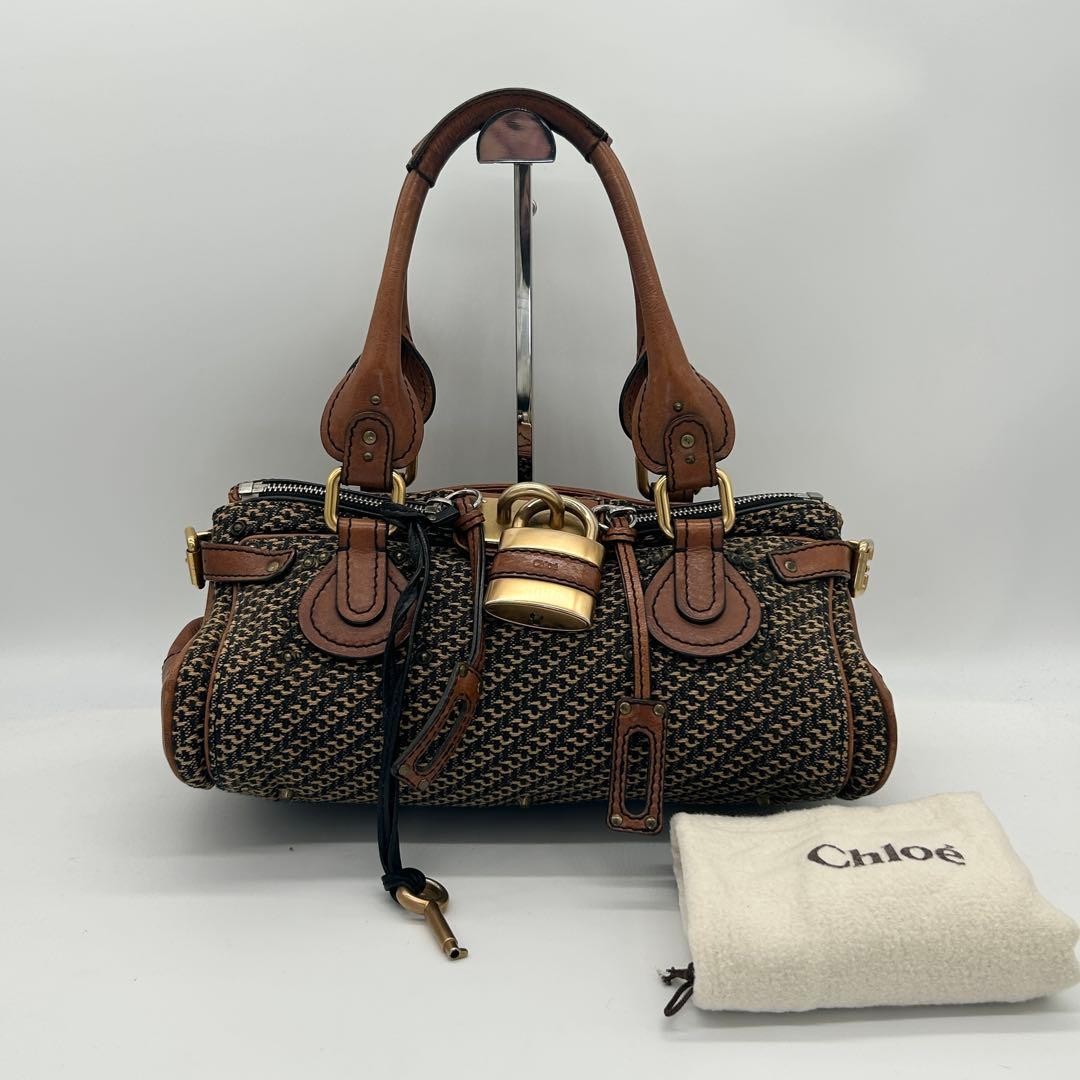 Vintage Chlo Paddington Bags Tweed Y2K Height: 15cm Width: 34cm Depth: 20cm