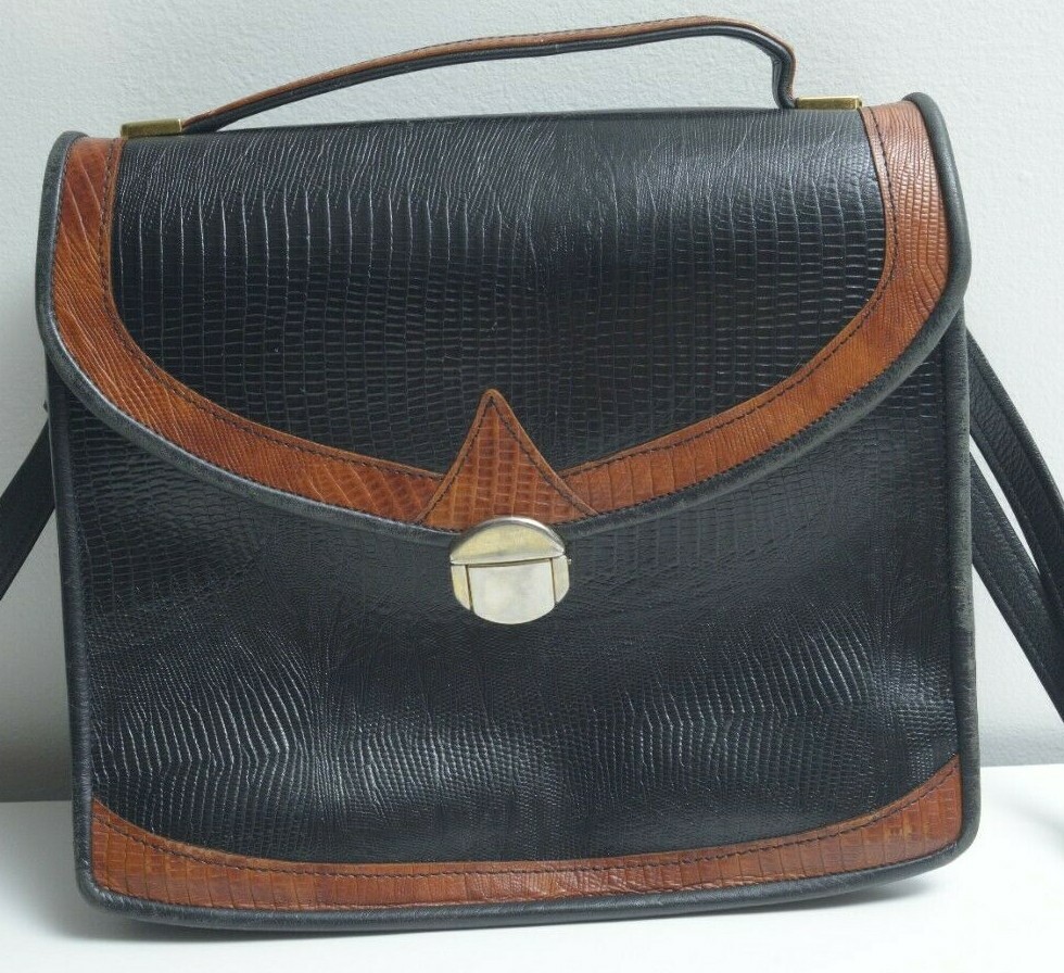 Greg Roche Signed 2001 Faux Croc Purse Bag Women’s Vintage