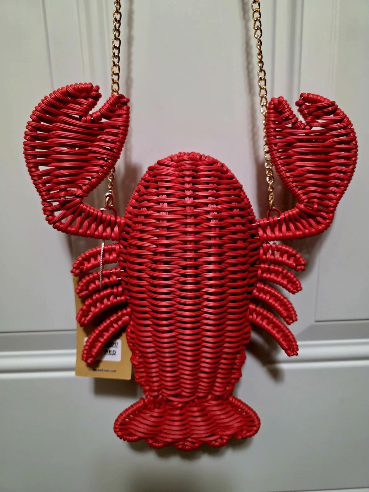 TOMMY BAHAMA VIRAL LOBSTER WOWEN CROSSBODY BAG RED NWT