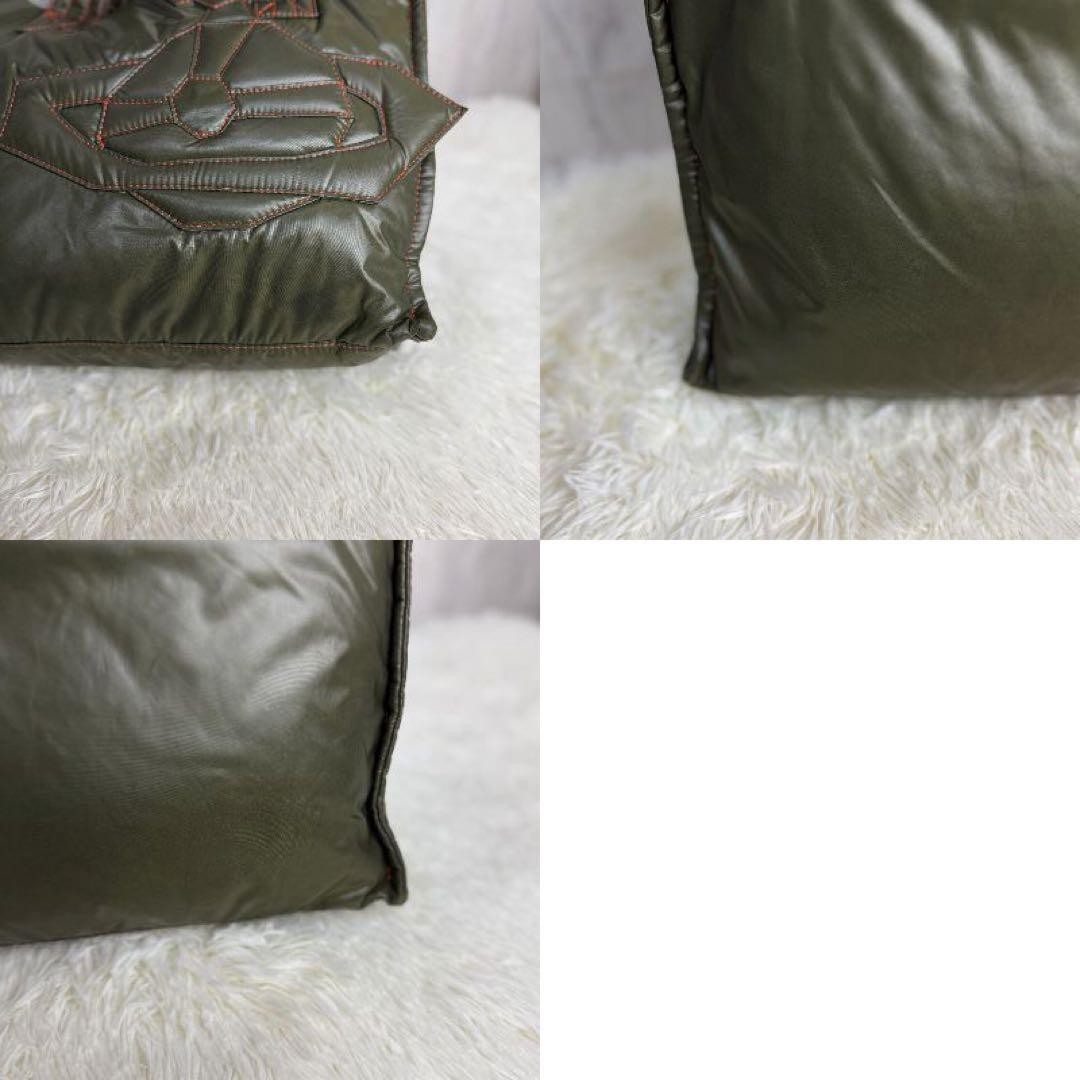 Vivienne Westwood Big Orb Logo Puffy Tote Bag Handbag Khaki Vintage 26x34x11cm
