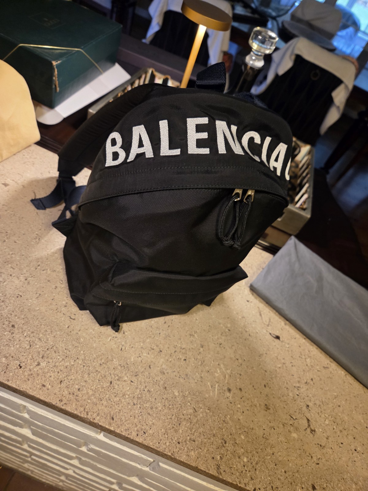 This All Black Nylon Balenciaga mini back pack is the it bag this season!