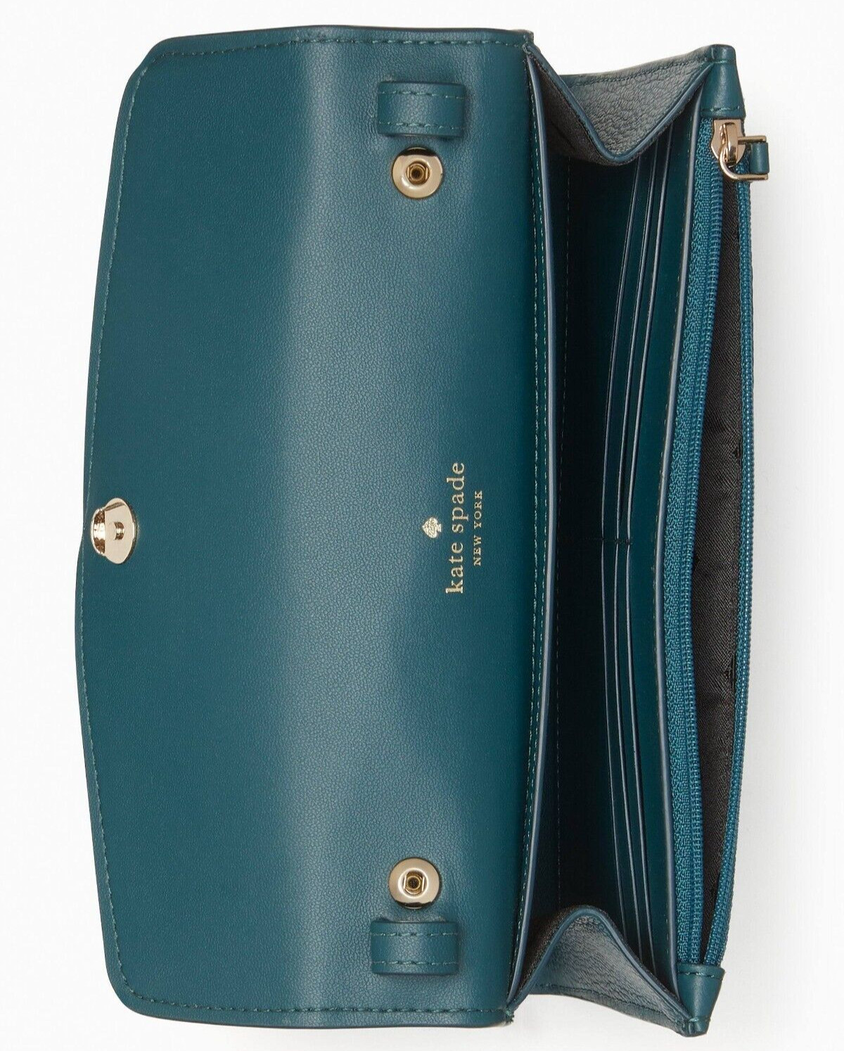 Kate Spade Marti Leather Flap Wallet Crossbody K6027 Dark Green Blue NWT $249 FS