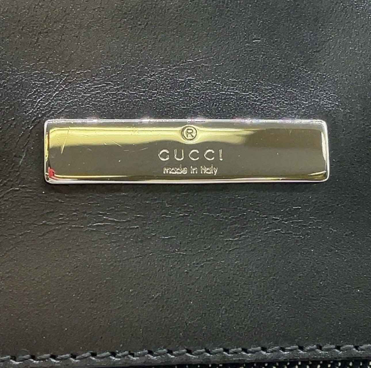 Auth Gucci GG Canavs x Leather Black SV Sacoche Shoulder Bag