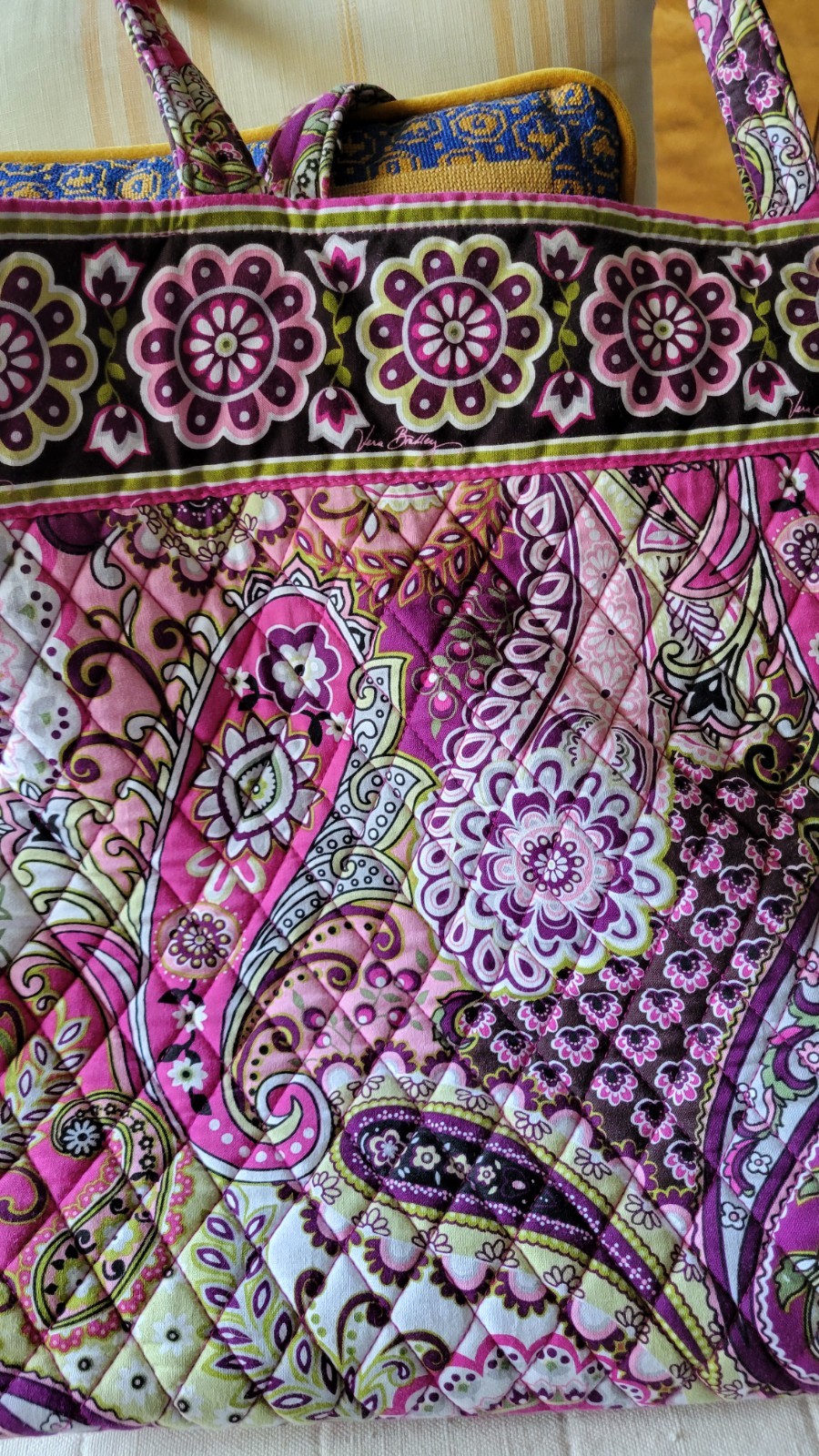Vera Bradley Retired Paisley Very Berry Pattern Extra Large Shoulder Tote