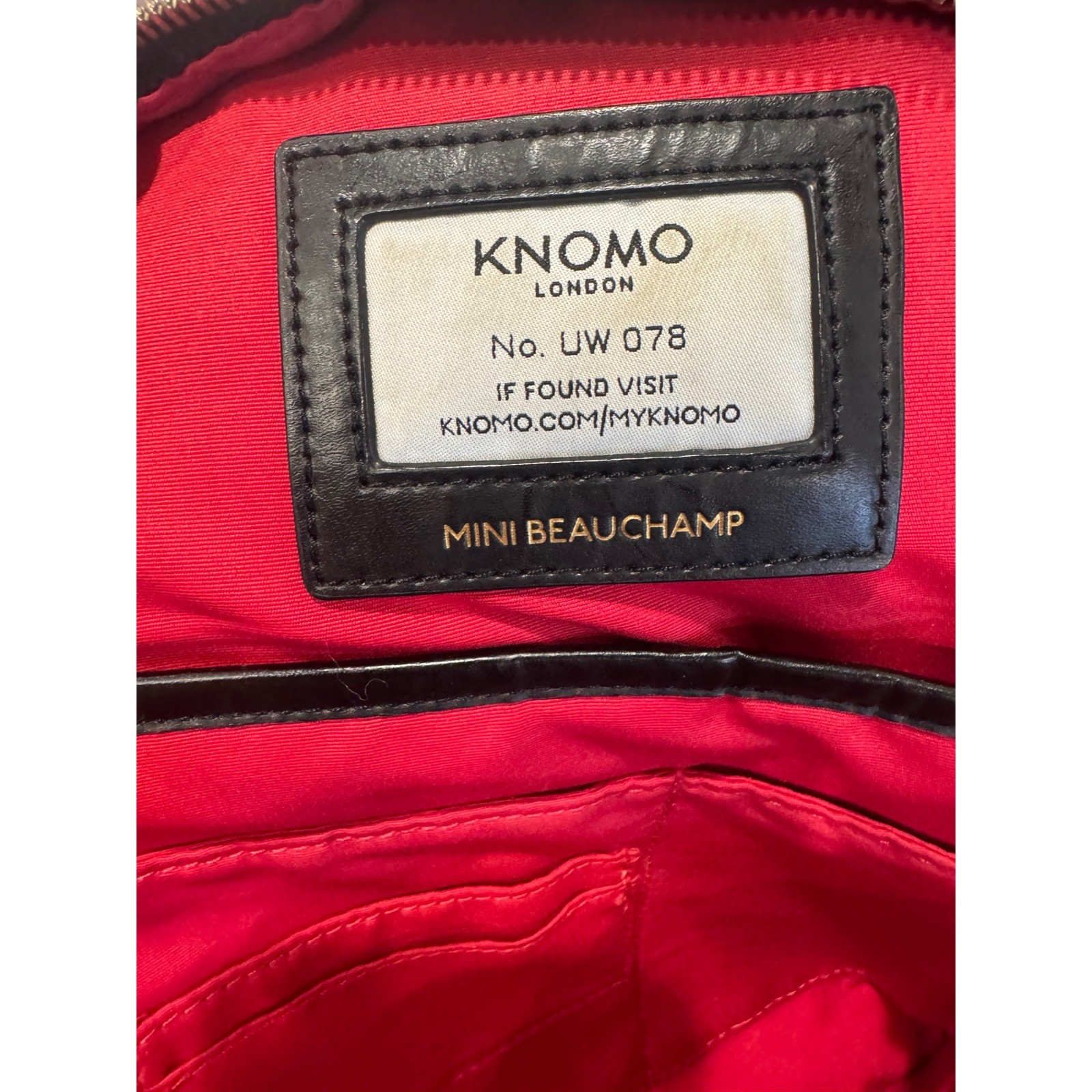 Knomo London Mini Beauchamp Backpack Black Nylon Gold Hardware RFID Pocket