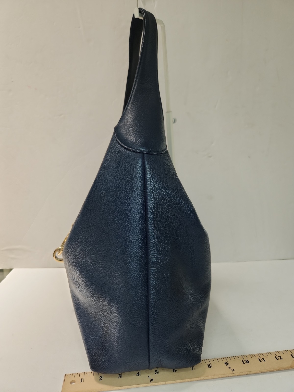 DOONEY & BOURKE Large Florentine Bag Logo Lock Sac Navy Blu Hobo Shoulder Lthr