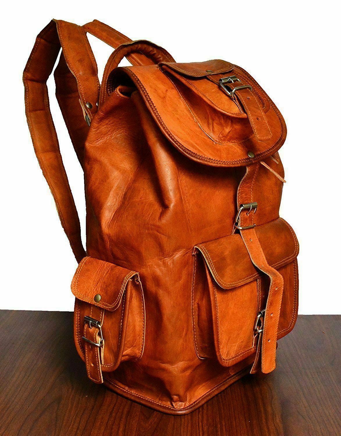 Genuine Vintage Handmade 100% Leather Backpack Rucksack travel Bag For Women’s